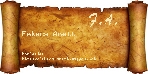 Fekecs Anett névjegykártya